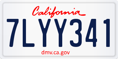 CA license plate 7LYY341