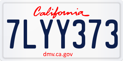 CA license plate 7LYY373