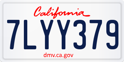 CA license plate 7LYY379