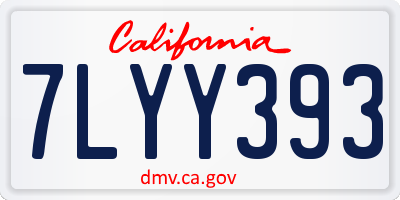 CA license plate 7LYY393