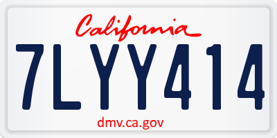 CA license plate 7LYY414