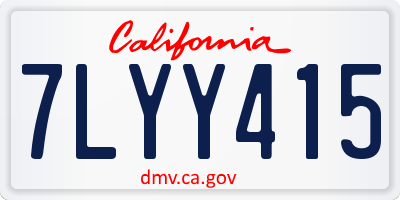 CA license plate 7LYY415