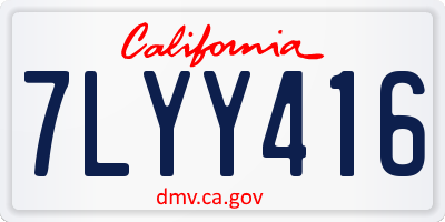 CA license plate 7LYY416