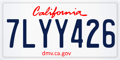 CA license plate 7LYY426