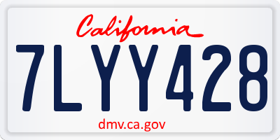CA license plate 7LYY428