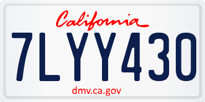 CA license plate 7LYY430