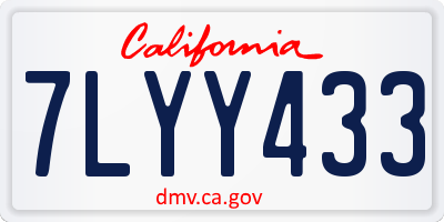 CA license plate 7LYY433