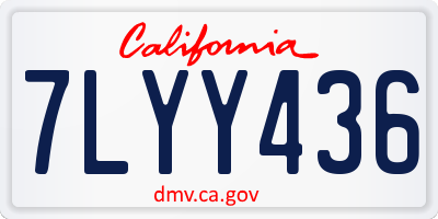 CA license plate 7LYY436