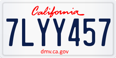 CA license plate 7LYY457