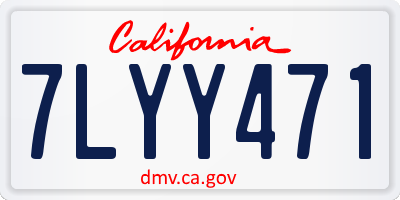 CA license plate 7LYY471