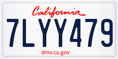 CA license plate 7LYY479