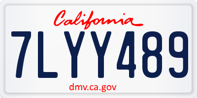 CA license plate 7LYY489