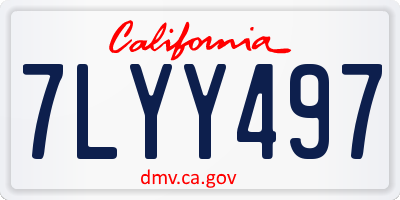 CA license plate 7LYY497