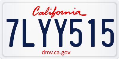CA license plate 7LYY515