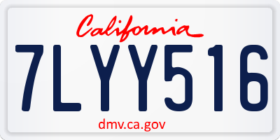 CA license plate 7LYY516