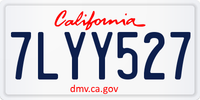 CA license plate 7LYY527