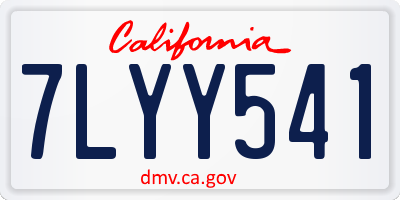 CA license plate 7LYY541