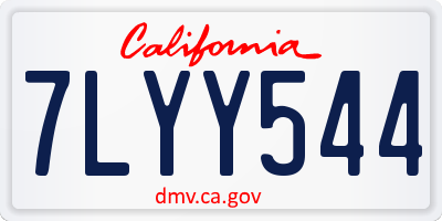 CA license plate 7LYY544