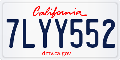 CA license plate 7LYY552