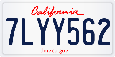 CA license plate 7LYY562