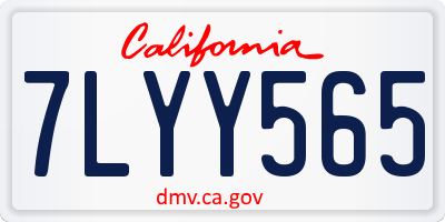 CA license plate 7LYY565