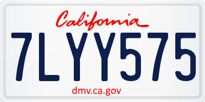 CA license plate 7LYY575