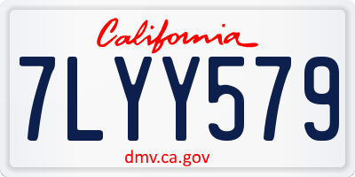 CA license plate 7LYY579