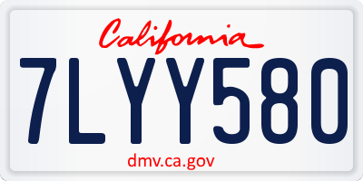CA license plate 7LYY580