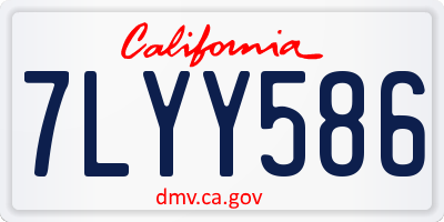CA license plate 7LYY586
