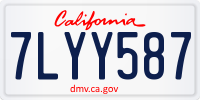 CA license plate 7LYY587