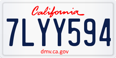CA license plate 7LYY594