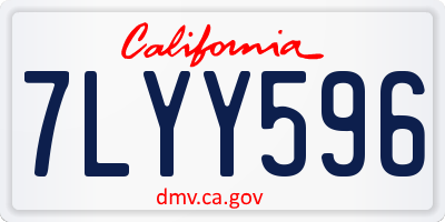 CA license plate 7LYY596