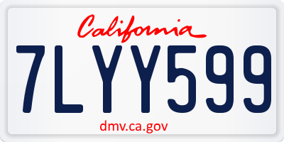 CA license plate 7LYY599