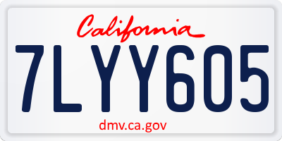 CA license plate 7LYY605