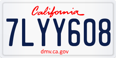 CA license plate 7LYY608