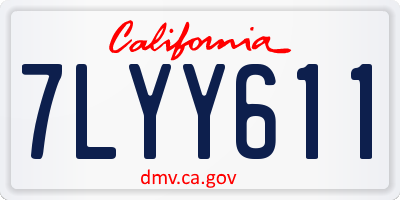 CA license plate 7LYY611