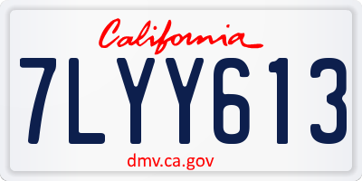 CA license plate 7LYY613