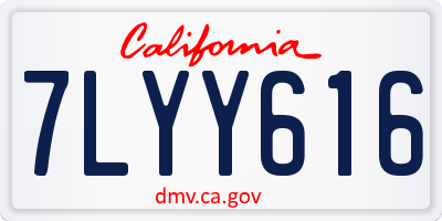 CA license plate 7LYY616