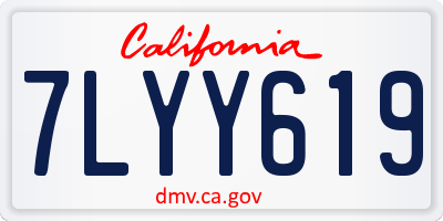CA license plate 7LYY619