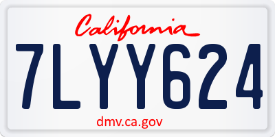 CA license plate 7LYY624