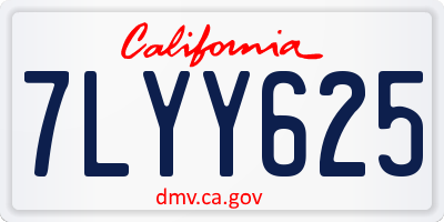 CA license plate 7LYY625