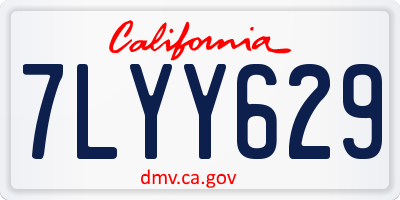 CA license plate 7LYY629