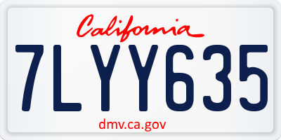 CA license plate 7LYY635