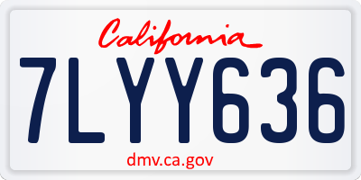 CA license plate 7LYY636