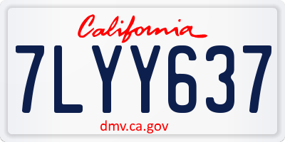 CA license plate 7LYY637