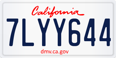 CA license plate 7LYY644