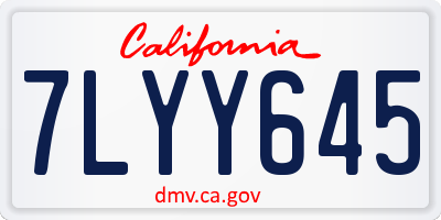 CA license plate 7LYY645