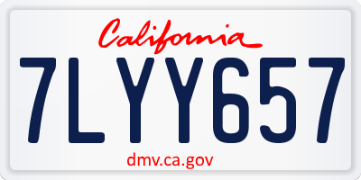 CA license plate 7LYY657