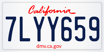 CA license plate 7LYY659