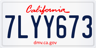 CA license plate 7LYY673